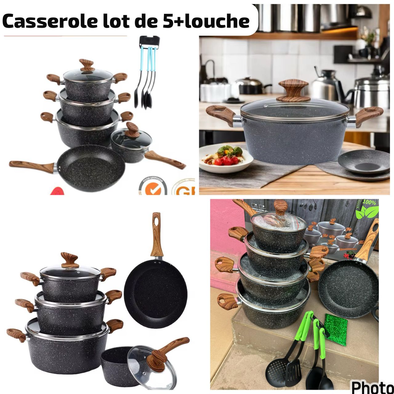 Casserole lot de 5pcs  anti adhésive