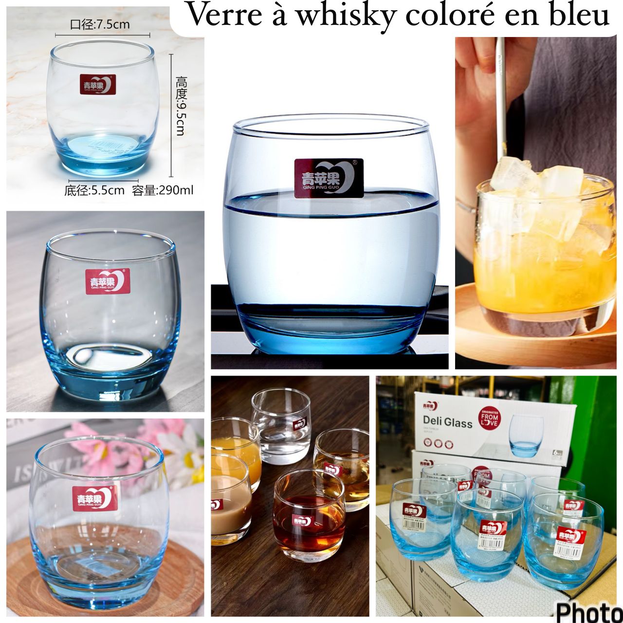 Verre à whisky Bleu