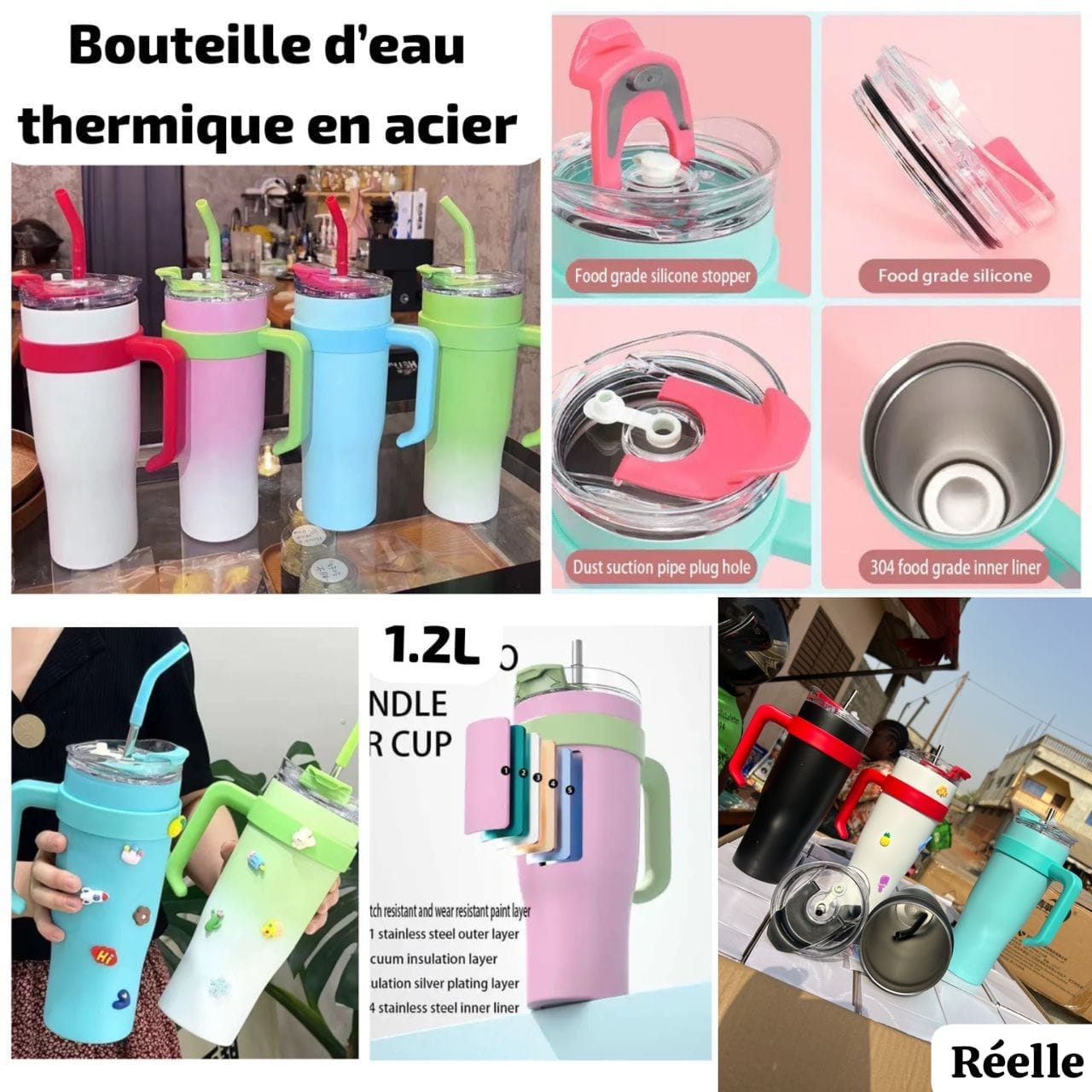 Bouteille d'eau thermique en acier inoxydable