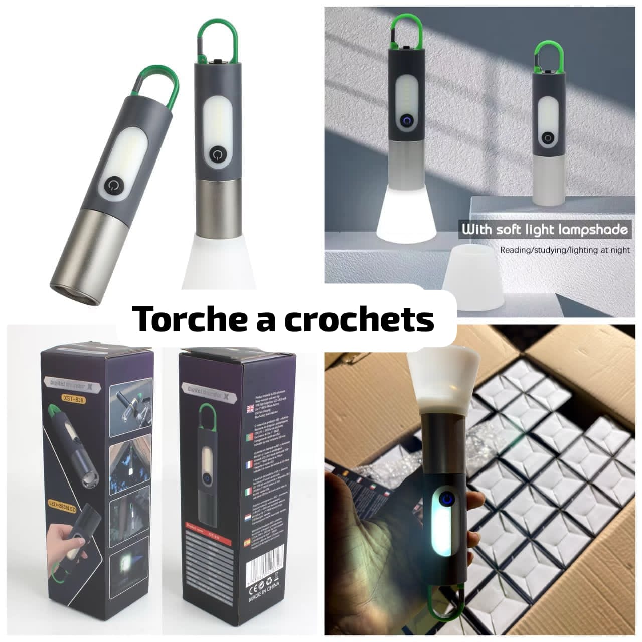 Torche rechargeable à crochet