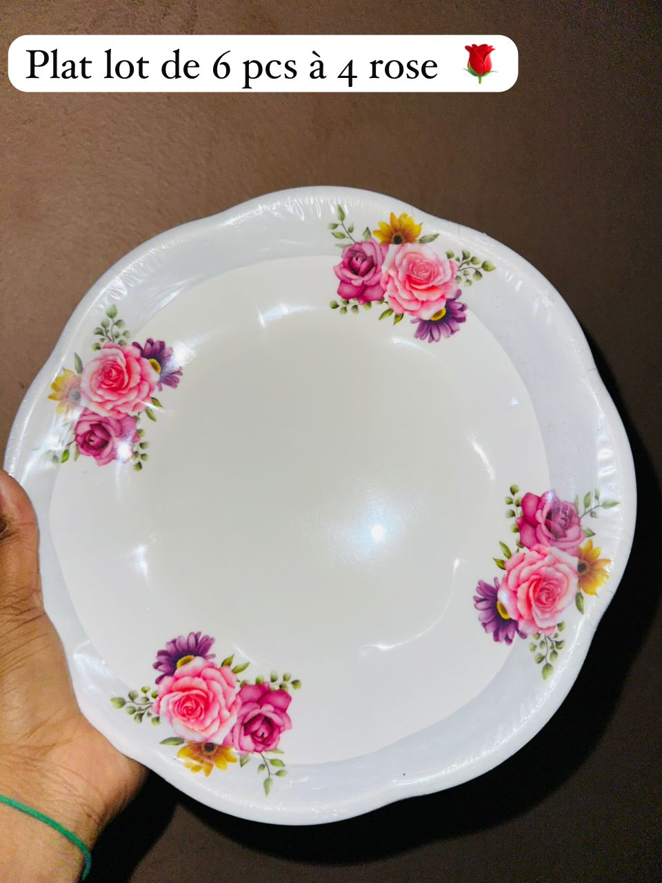 Plat lot de 6pcs à 4 Roses