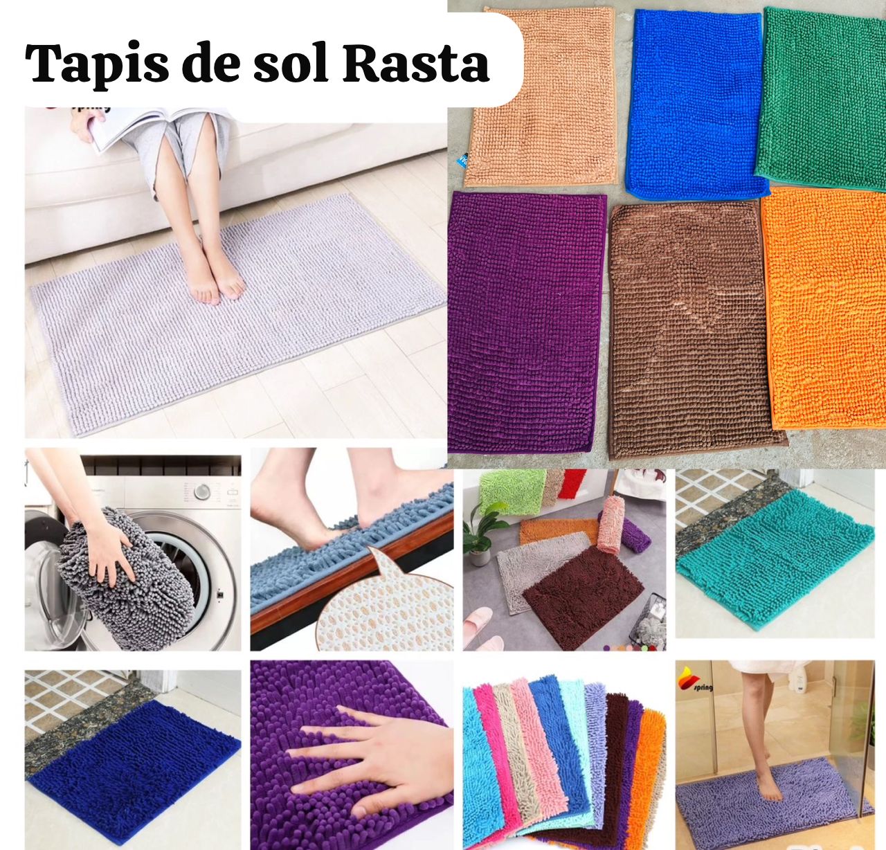 Tapis rasta en chenile