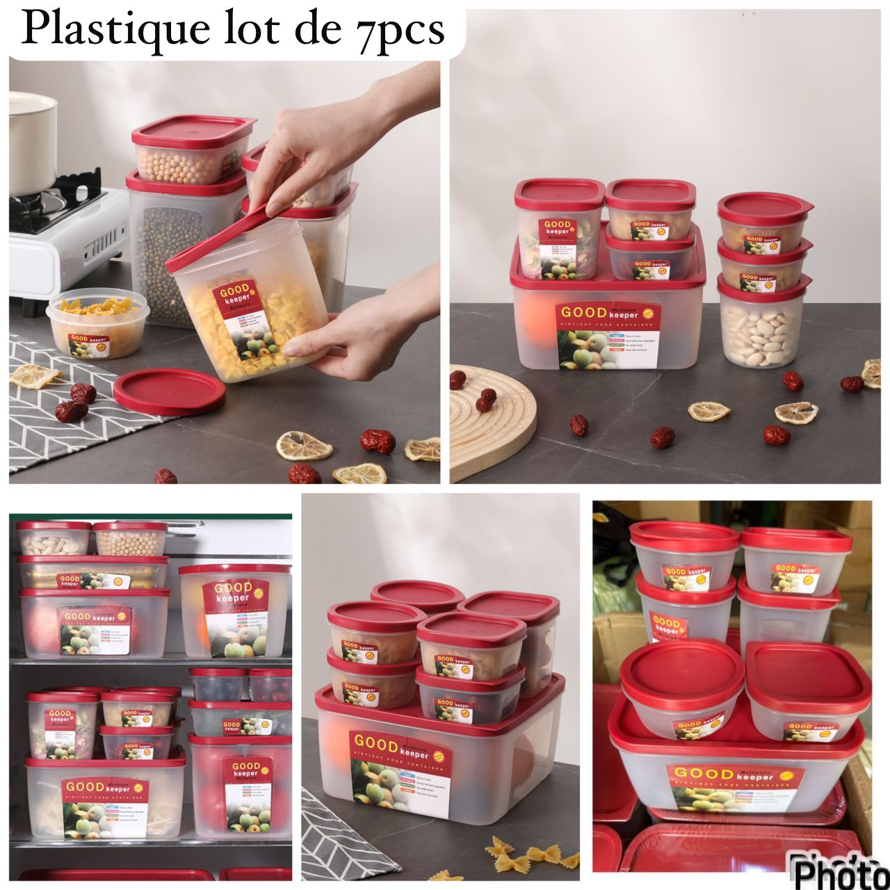 Ensemble de plastique lot de 7 pcs incassable