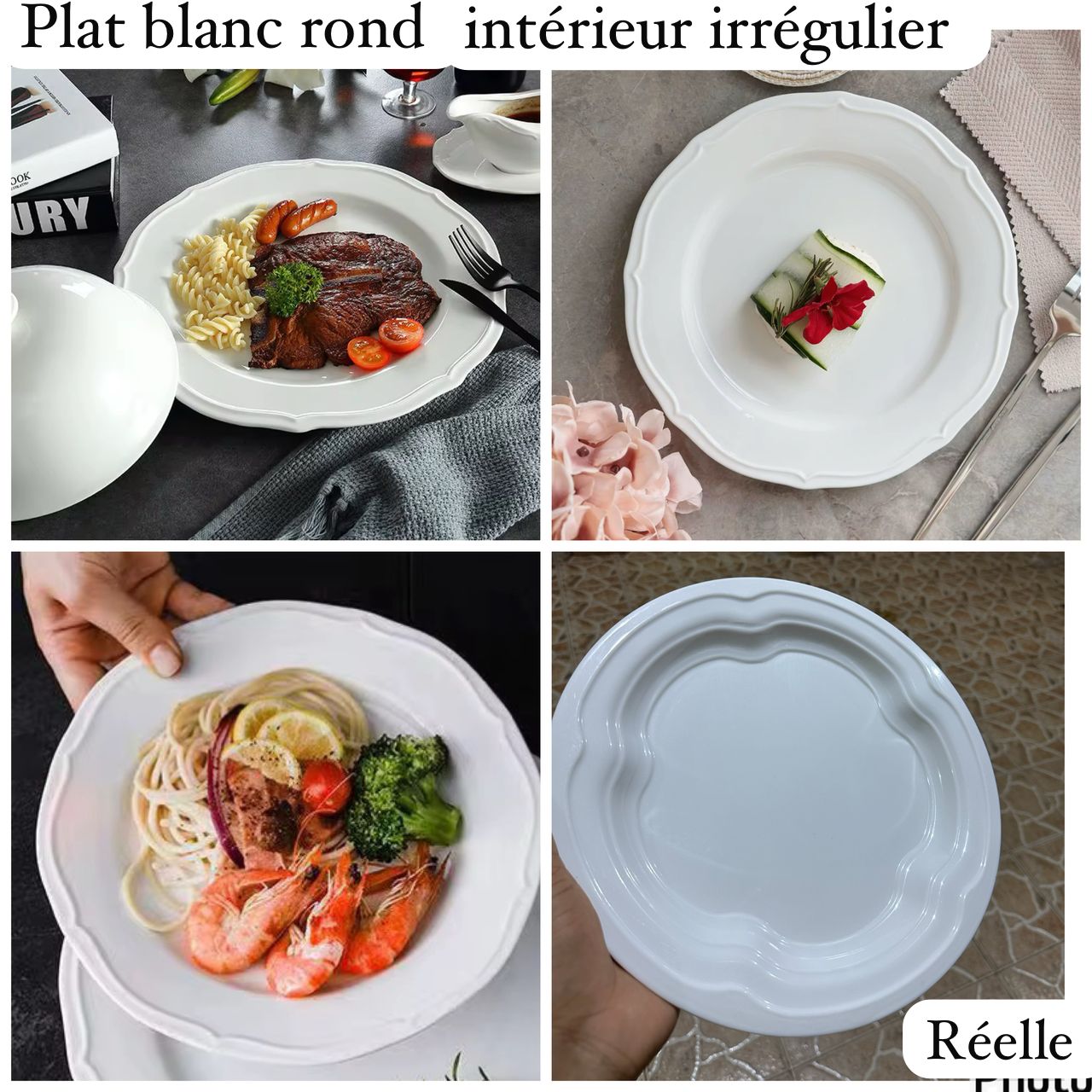 Plat rond à intérieur irrégulier