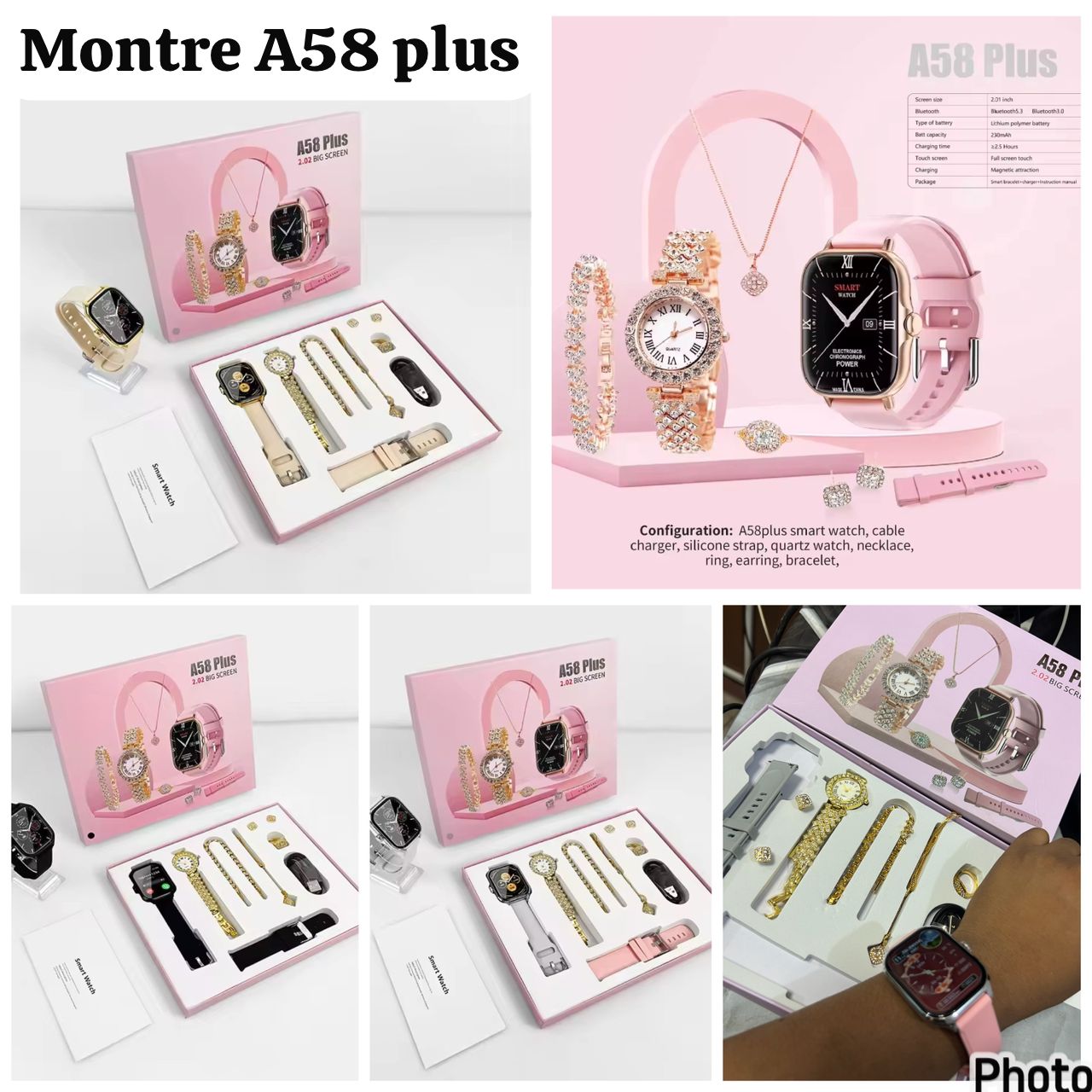 Ensemble Montre intelligente A58 plus