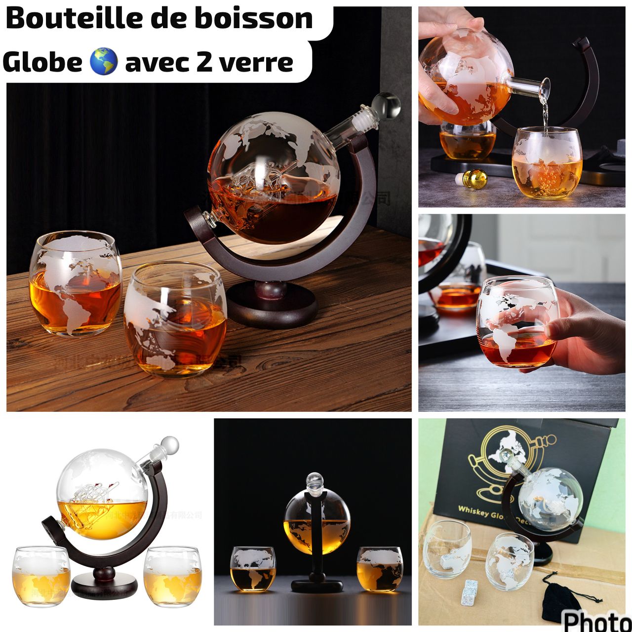 Bouteille de boisson en forme de globe