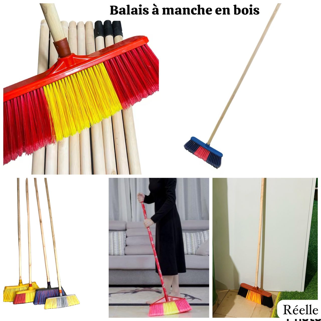 Balais à manche en boi