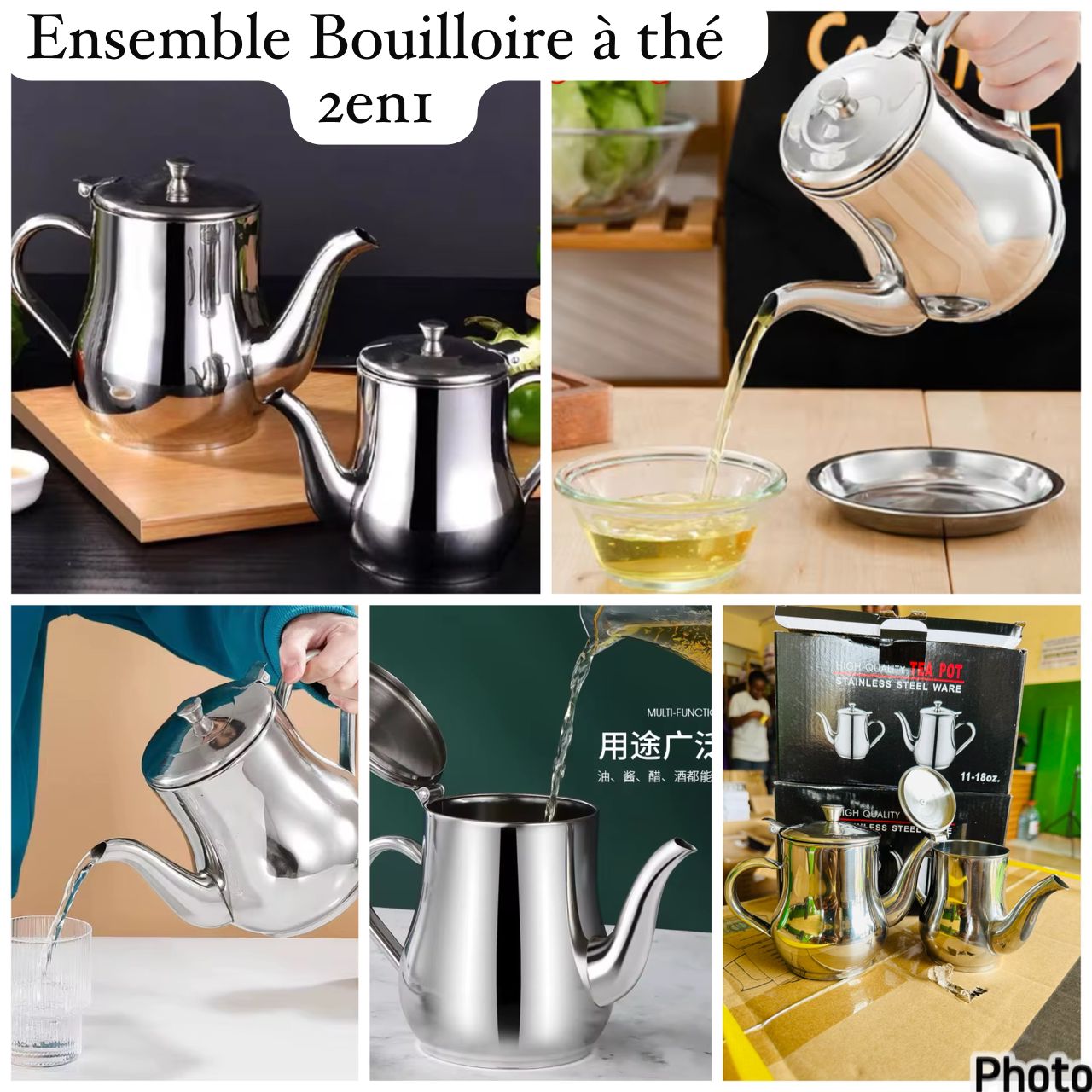 Ensemble Bouilloire à thé 2en1