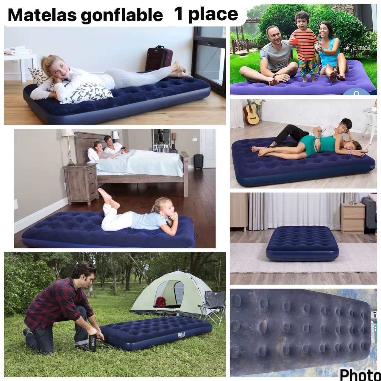 Matelas gonflable  avec pompe manuelle