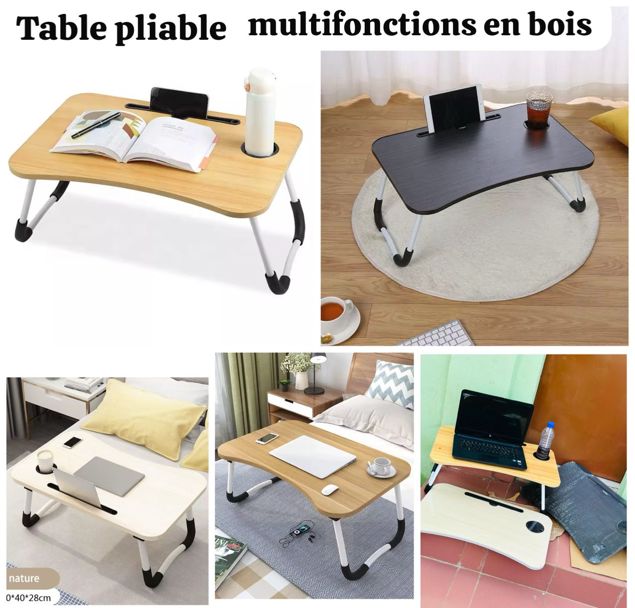 Table pliable multifonctions en bois