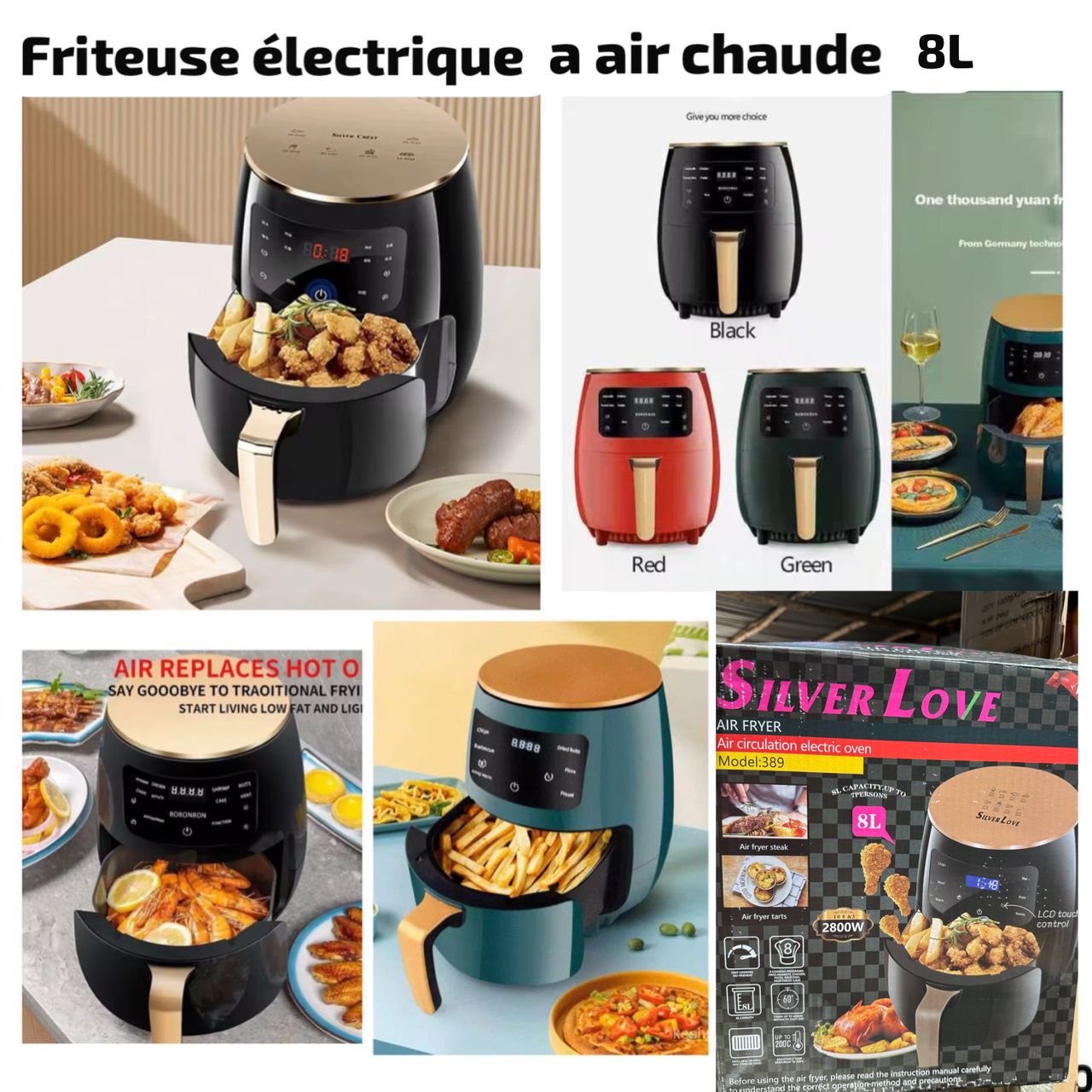Friteuse à air de 8L Silver crest