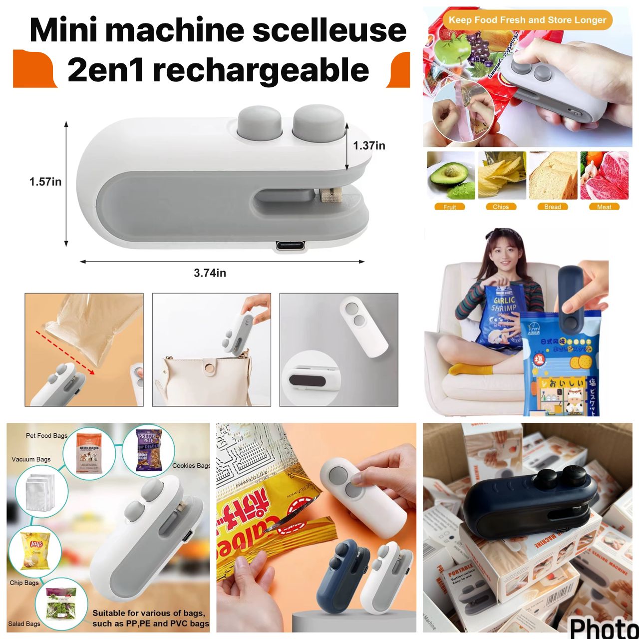 Mini machine scelleuse 2 en 1