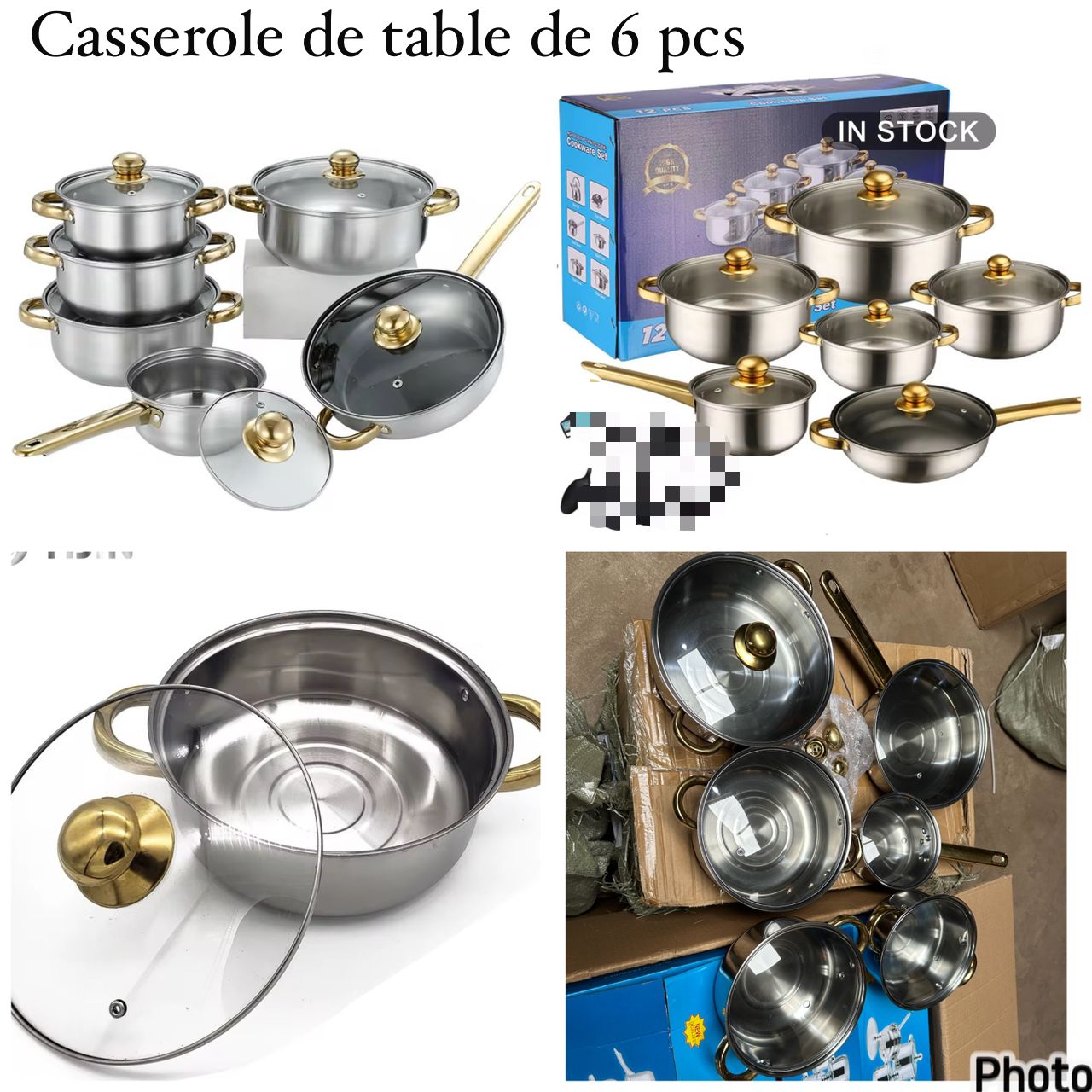 Casserole de table de 6pcs