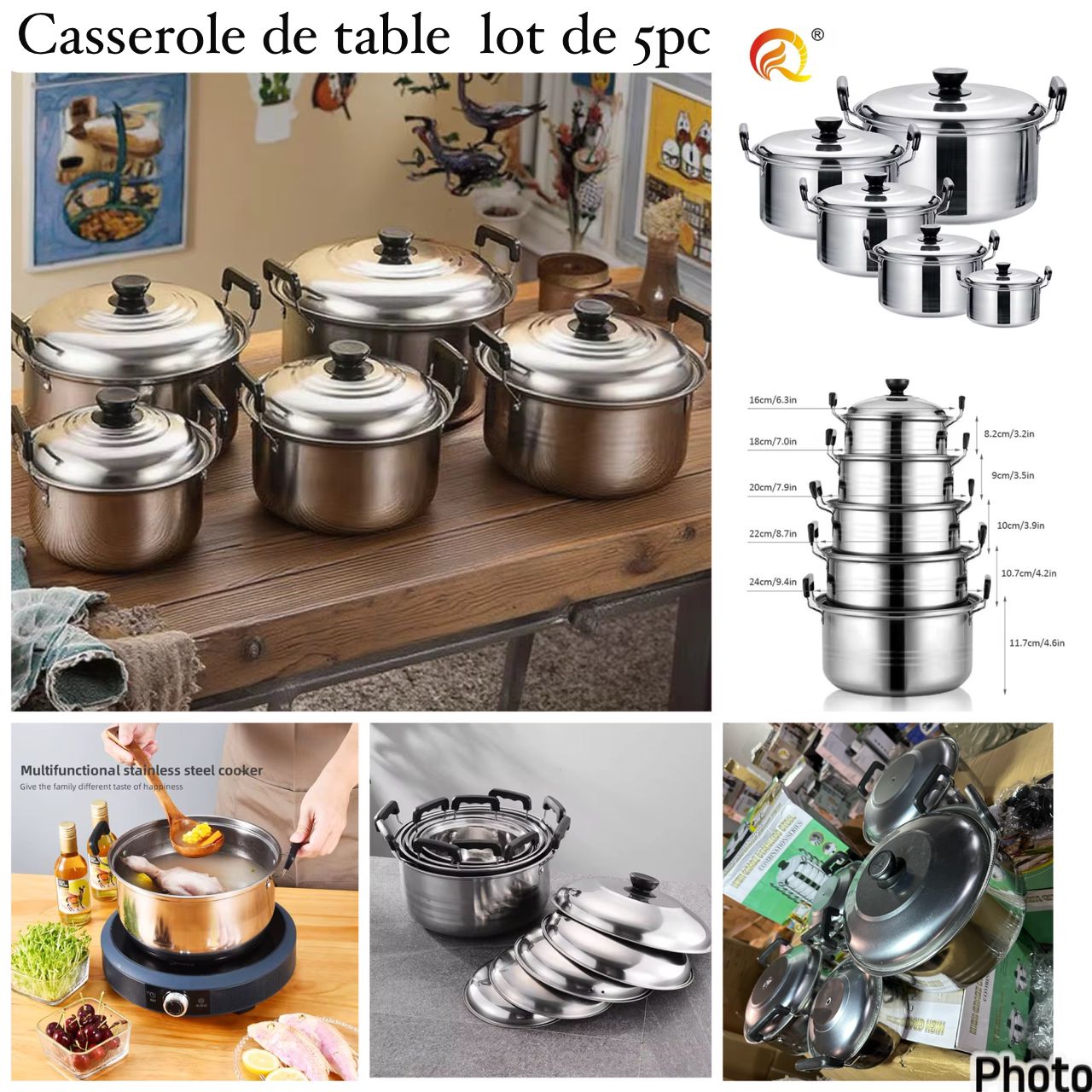 Casserole de table Lot de 5pcs