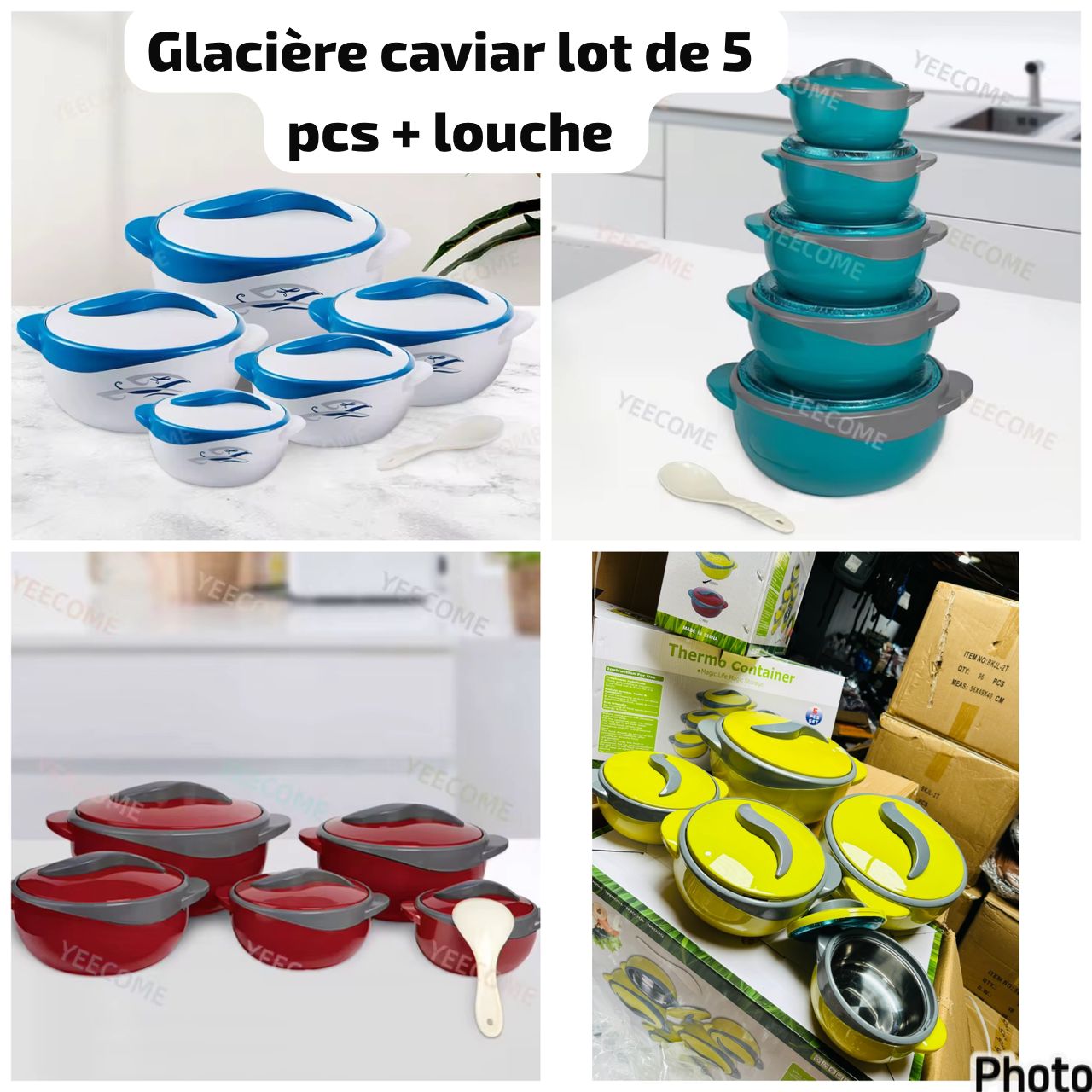 Glacière à caviar lot 5pcs+louche