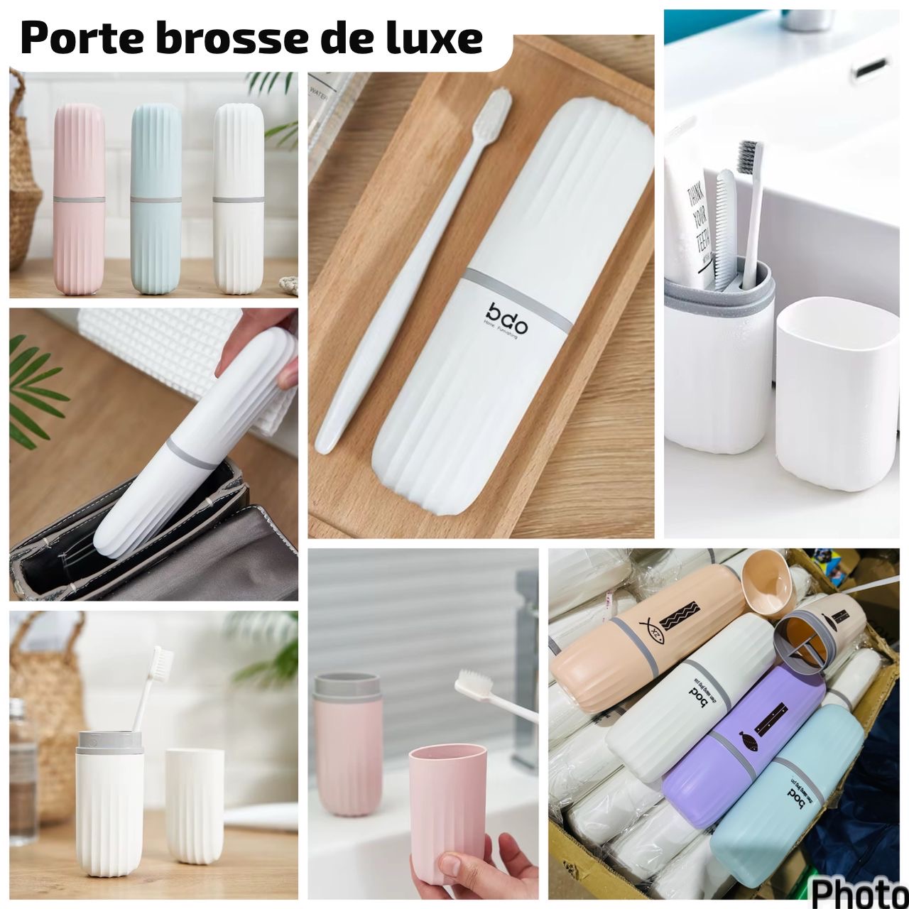 Porte brosse de luxe à 3 compartiments