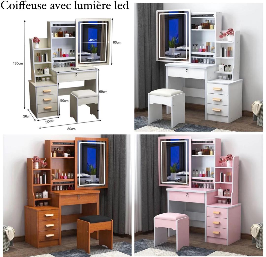 Grandes coiffeuses de luxe avec lumière led