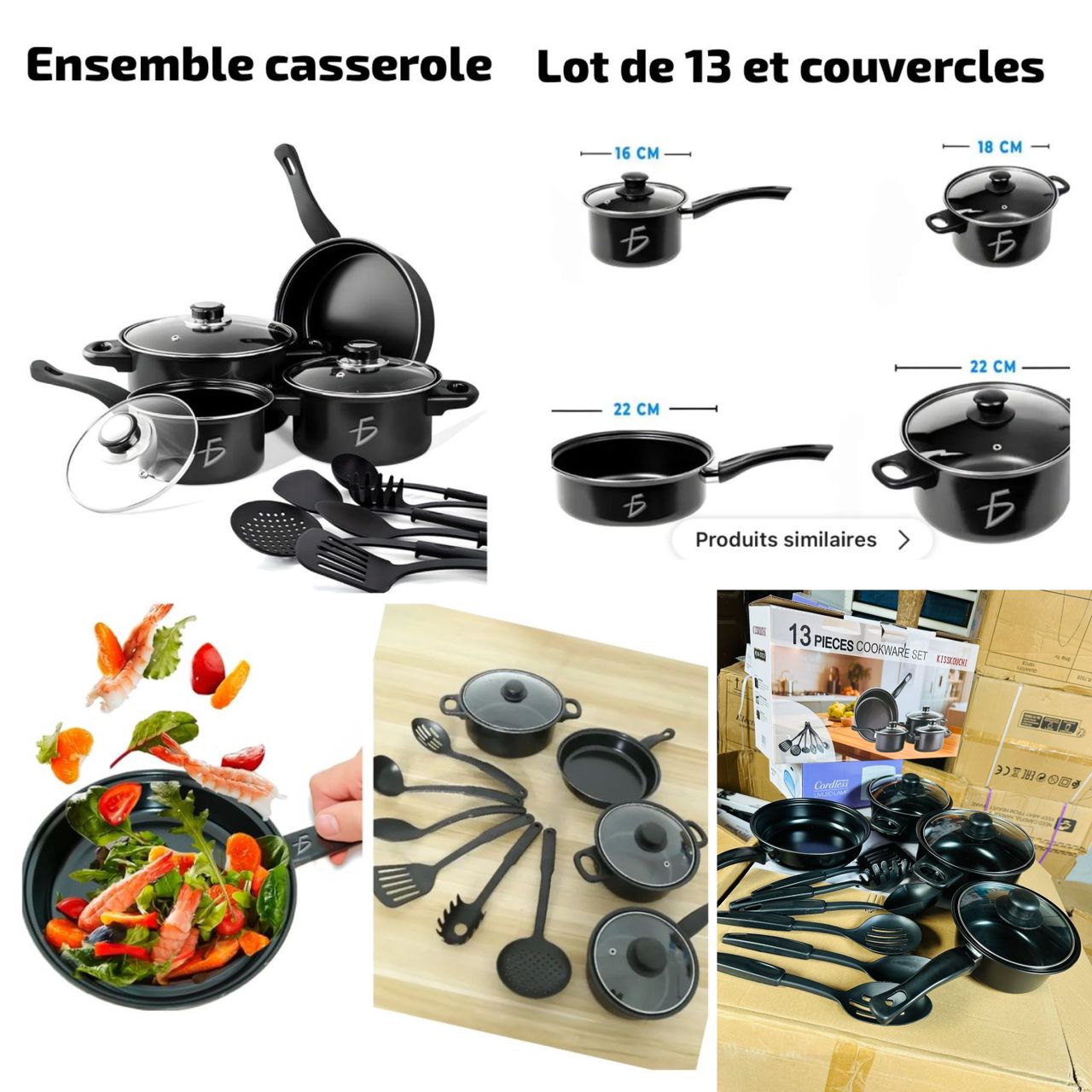 Ensemble casserole lot de 13(y compris mes 3 couvercle inh )