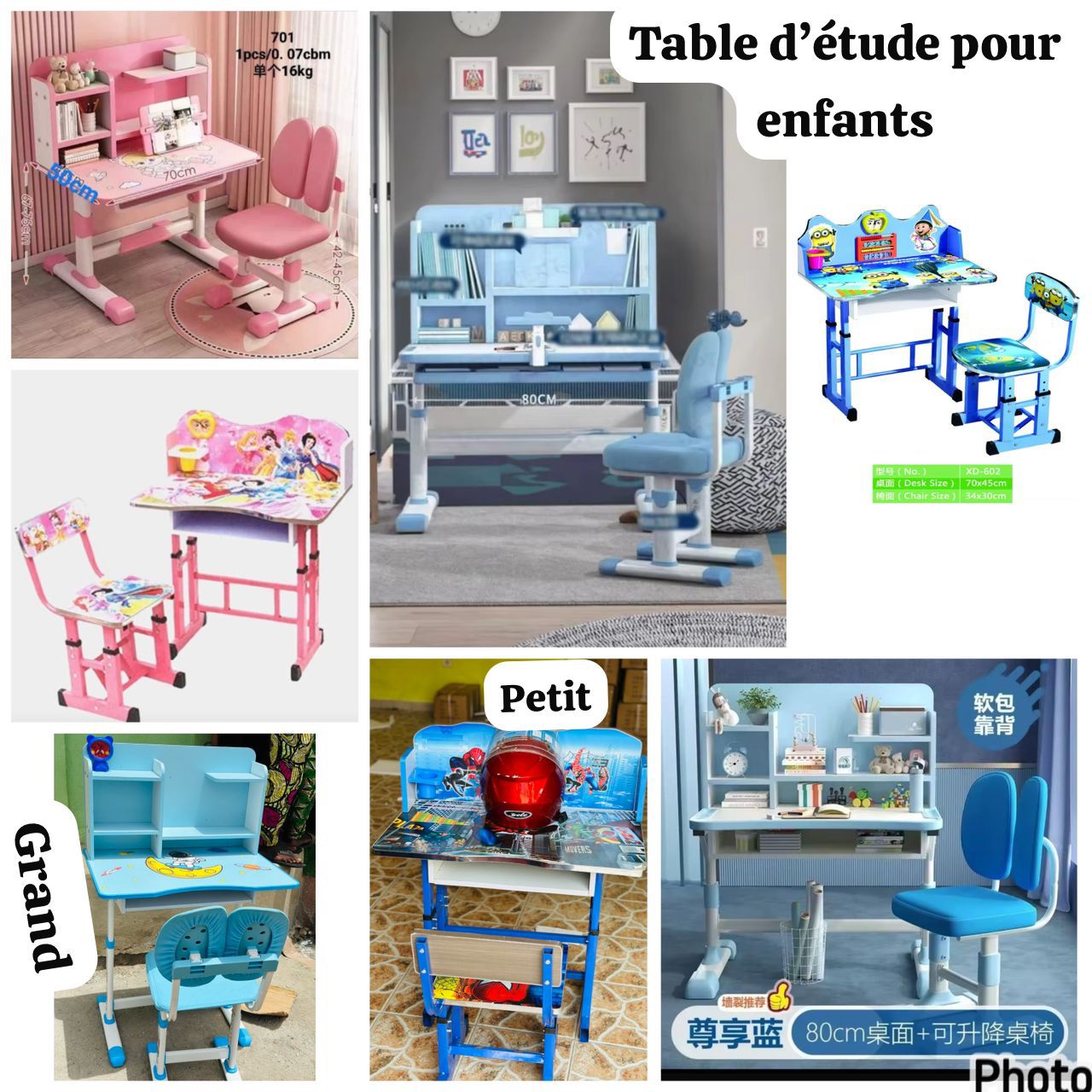 Table d'étude pour enfants petit et grand