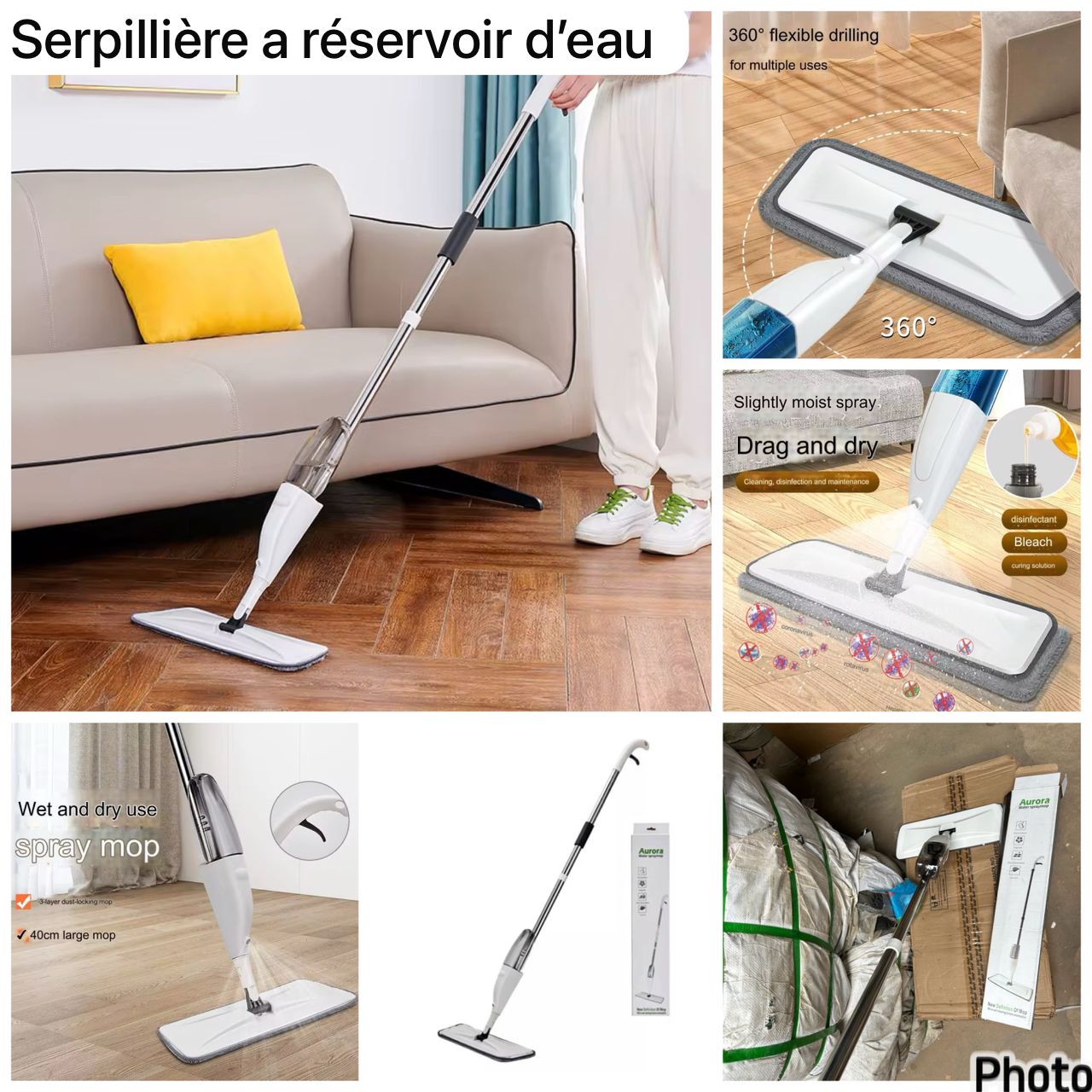 Serpillère z réservoir d'eau