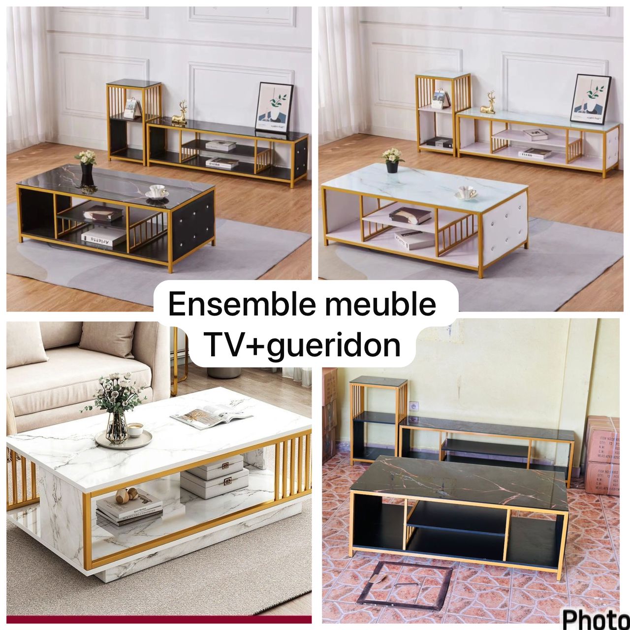 Ensemble meuble TV + guéridon