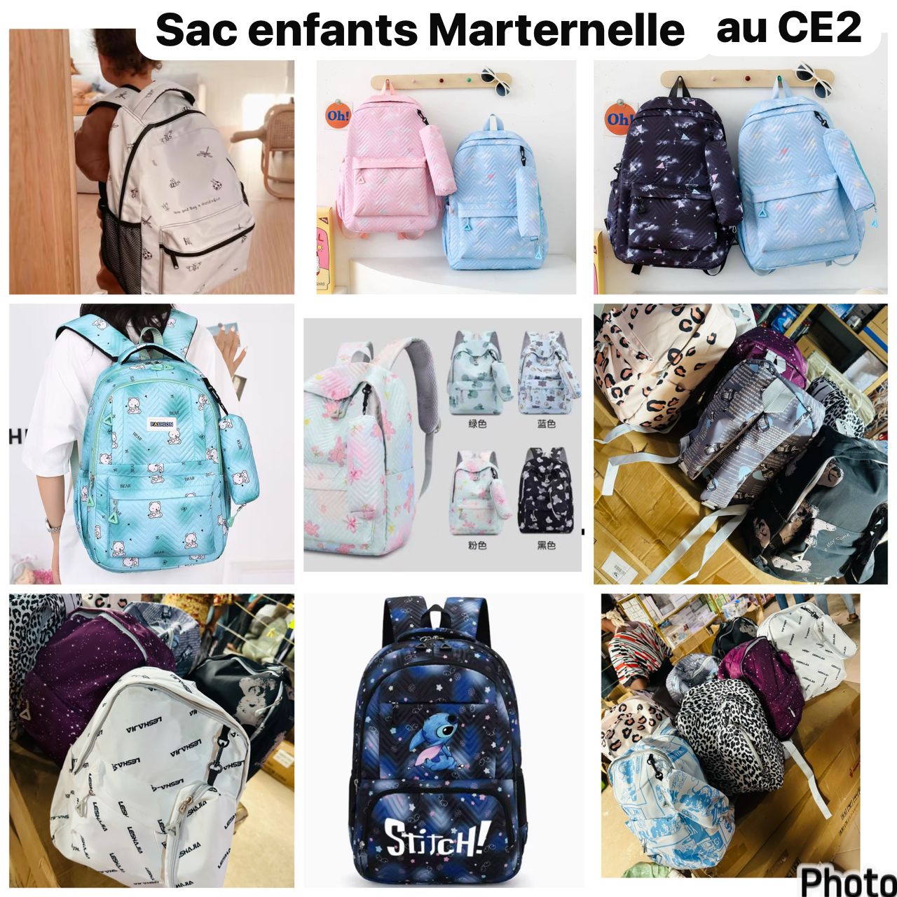 Sac enfant maternelle au CE2
