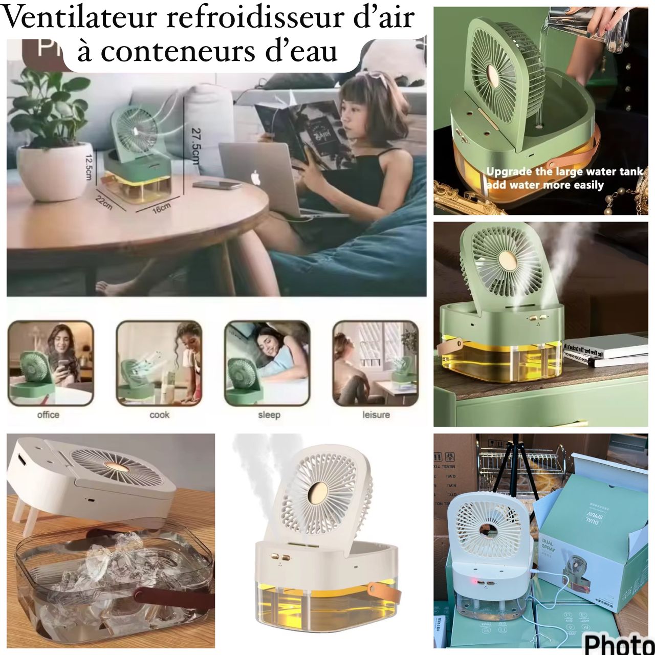 Ventilateur refroidisseur d'air portable climatiseur électrique