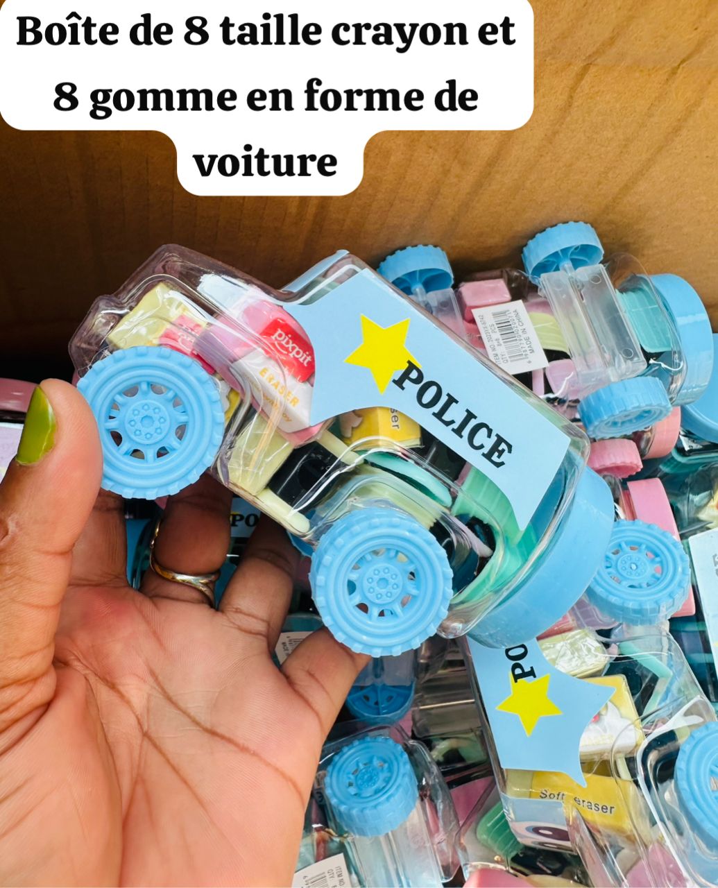 Boite de 8 taille crayon et gomme