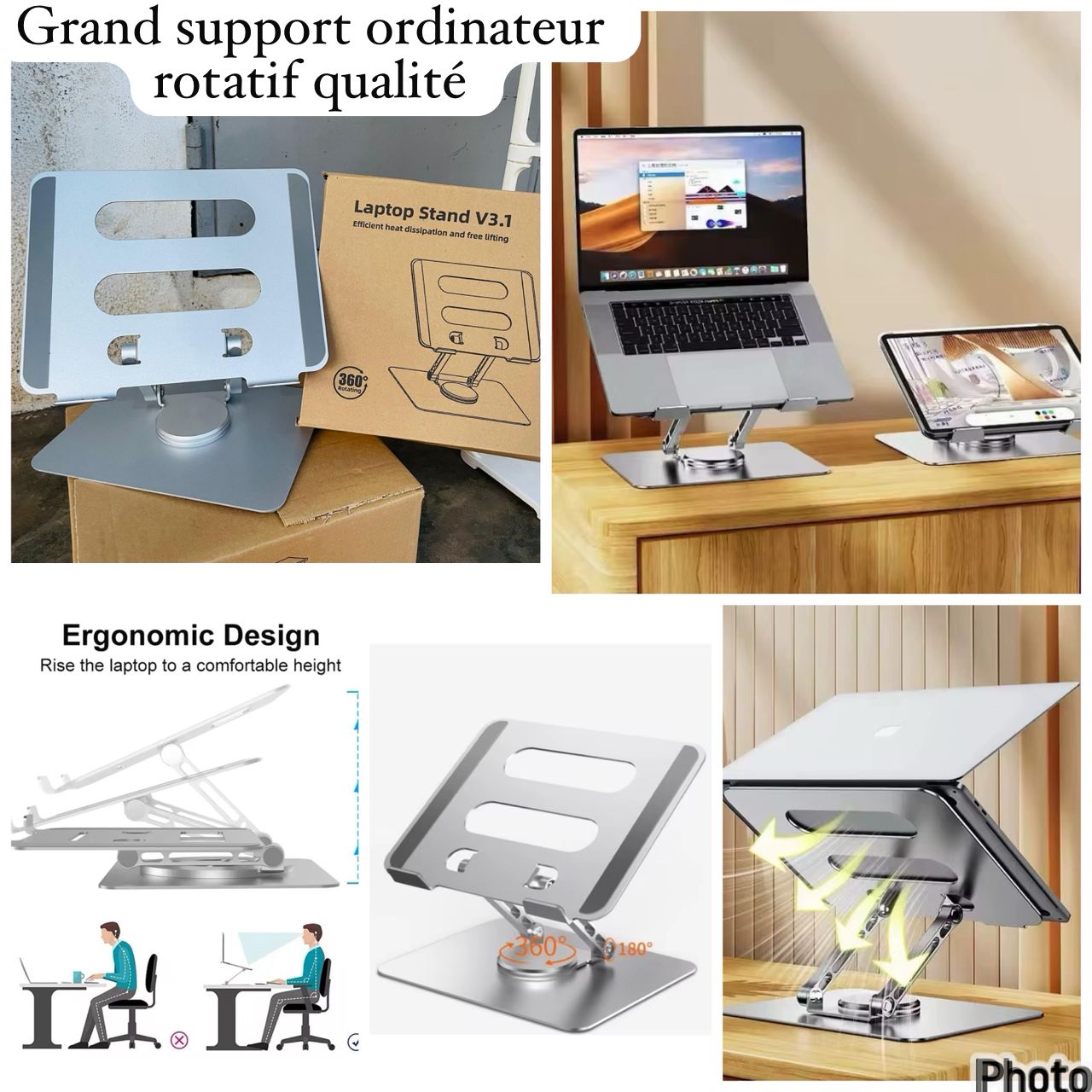 Grand support ordinateur