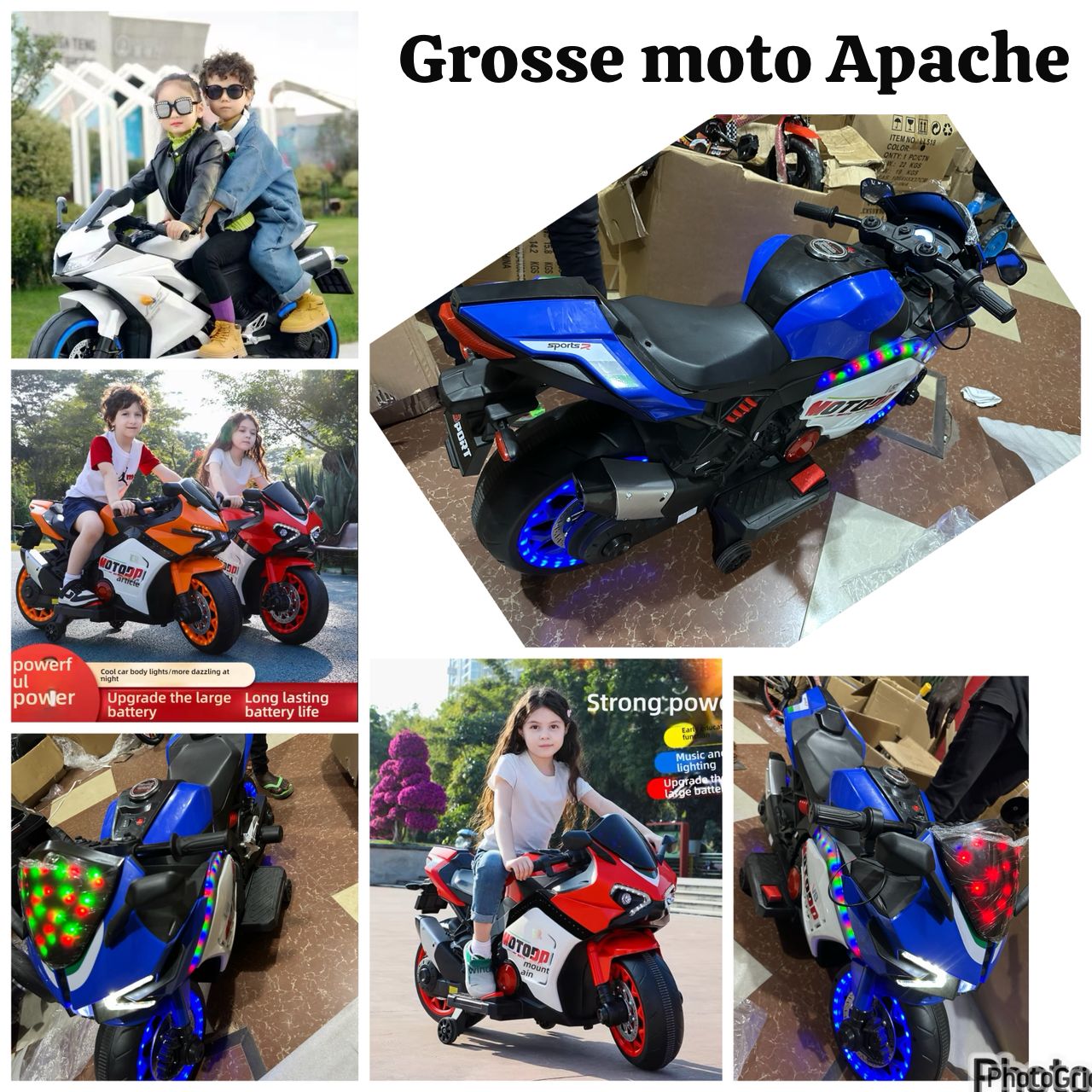 Grosse moto apache électrique